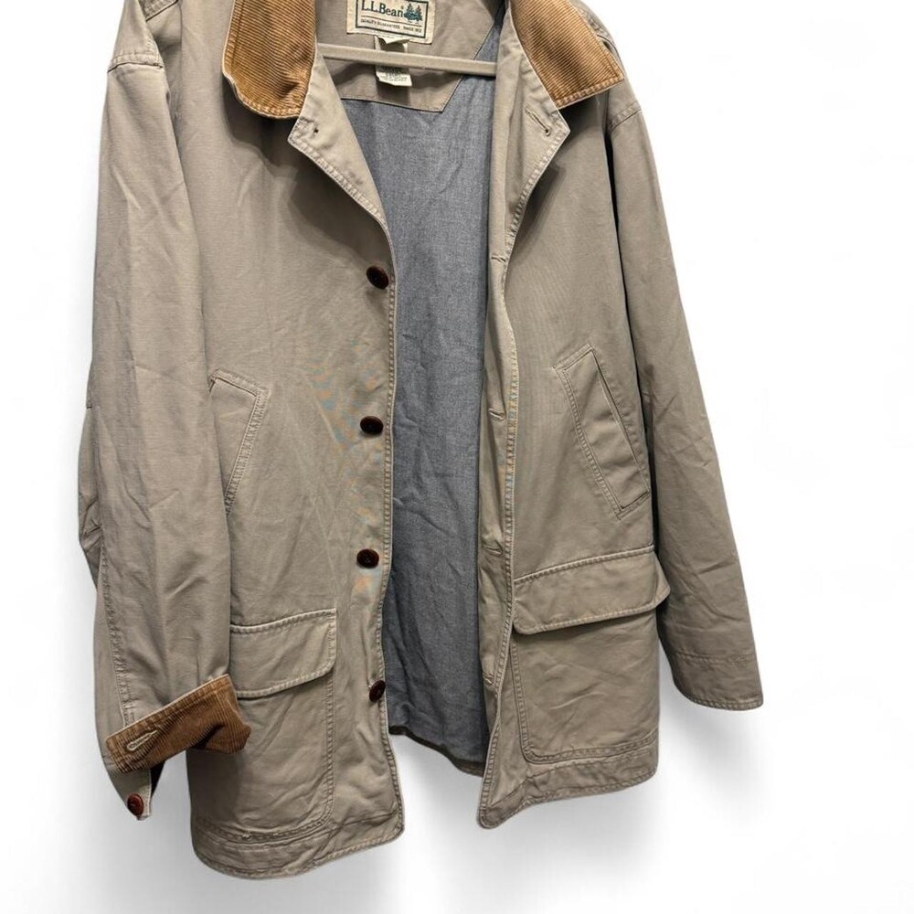 L.L.Bean tan & cream cotton jacket in a L #outdoor #workwear